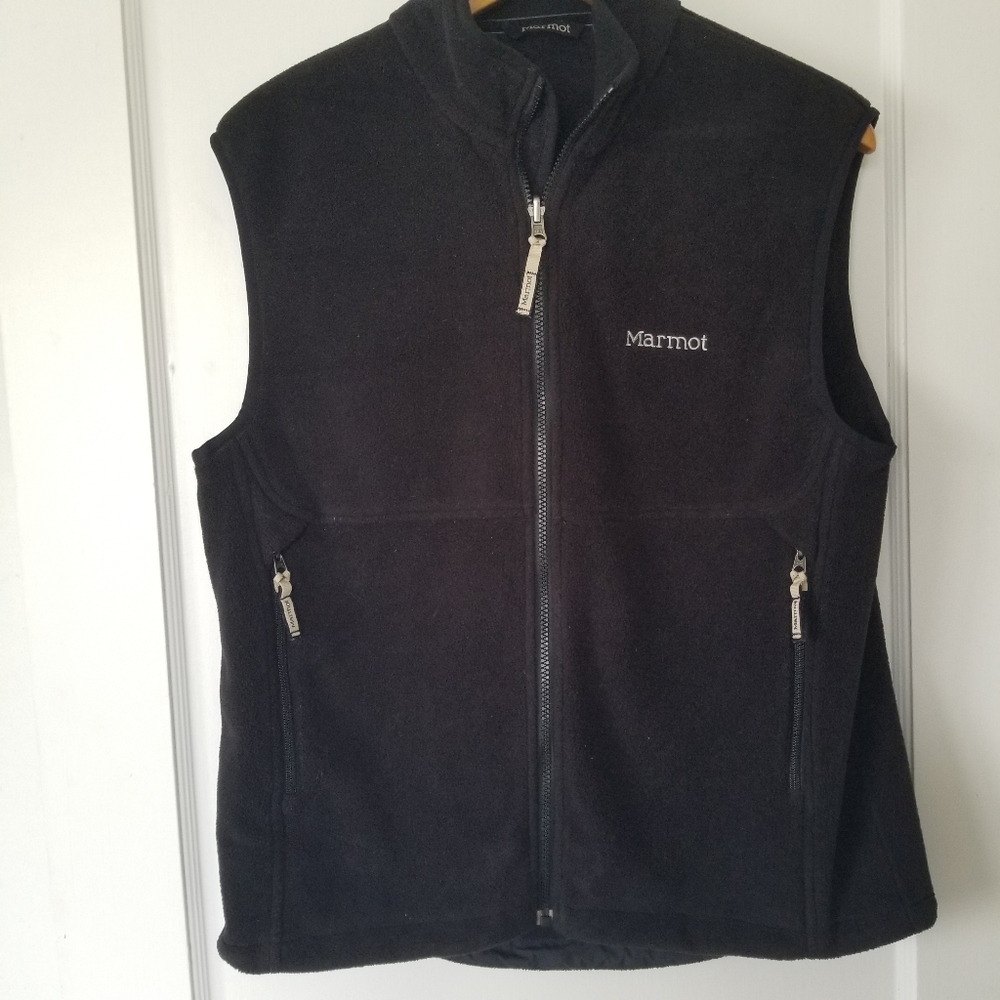 Marmot Black Unisex Fleece Zip Up Vest Sz M